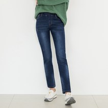 진마니아 여성용 본딩 기모 스크래치 허리 밴드 일자 청바지 CC2W71