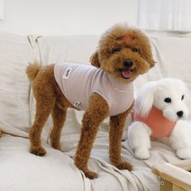 유앤펫 강아지 잔 스트라이프 폭닥 나시, 연핑크