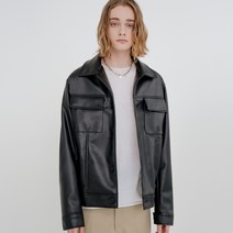 브이투 남성용 MINIMAL 347 LEATHER TRUCKER 자켓