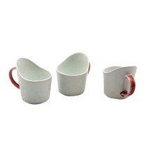 달소금 도자기 화이트 종이컵 홀더 3p, 빨강