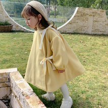 앤젤아이 여아용 리본 망토 코트