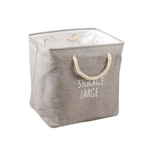 올나인 코튼 린넨 빨래 바구니 S, 그레이, 1개