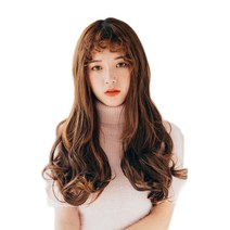 픽앤웨어 똑딱이 붙임머리 피스 루즈웨이브 M, 레드 브라운, 1개