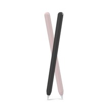 아이노비아 AHASTYLE PZOZ 애플펜슬 2세대 슬림 실리콘 케이스, 블랙 + 핑크, 2개