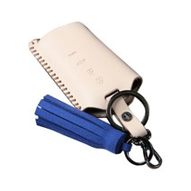 렉서스 스마트 키홀더 ZLE02, 테닝베이지(케이스), 마린블루(태슬), 1개