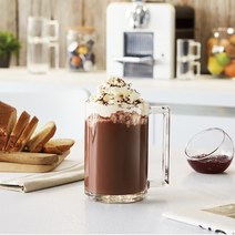 루미낙 일자 손잡이 카페 내열유리컵 3호 320ml, 1개