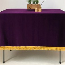 로고앤테이블 벨벳 U자형 수실 테이블보, 퍼플, 100 x 160 cm