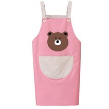 귀여운 곰돌이 앞치마 손수건 없음, 핑크 A, 1개