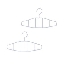JCP 화이트 멀티 그리드 옷걸이 S, 2개입