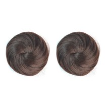 올림머리 가발, 딥갈색, 2개