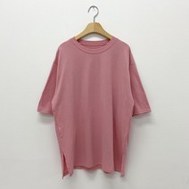 투데이앤룩 여성용 코튼 트임 레이어드 루즈핏 반팔 티셔츠