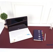 블루웨일 가죽 데스크 매트, 와인(매트), 랜덤발송(컵받침)