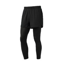 무브업 남성용 트임 스포츠 컴프레션 투인원 레깅스