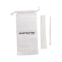 실리콘 재사용 빨대 화이트 21cm, 1개입, 4개