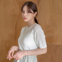트위 여성용 VR 레인 반팔 브이넥 니트 TJEGFKT003TJEGFKT004