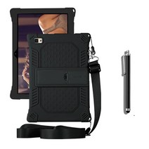태블릿PC 컬러 하우징 범퍼 케이스 + 스트랩 + 터치펜 세트, BLACK
