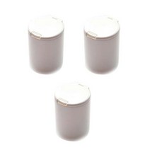 주앤지 원터치 미니 다용도 면봉 머리끈 화장솜 수납 케이스 보관함-원형, 화이트, 3개