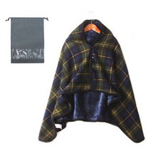 매이템 극세사 망토 똑딱이 무릎담요 + 파우치