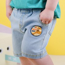 몰리멜리 아동용 편안해요 5부 데님 팬츠