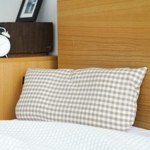 숙면 낮은 꿀잠 수면 빨아쓰는 워라벨 베개 편백 + 솜, 브라운체크