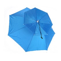 다매다매 머리에 쓰는 모자우산 2단, 블루