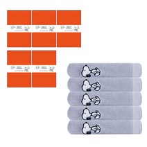 송월타월 스누피 베이직 수건 + 케이스 + 칠순 팔순띠지 D타입 500 x 70 mm 세트, 연회색(수건), 랜덤발송(케이스), 5세트