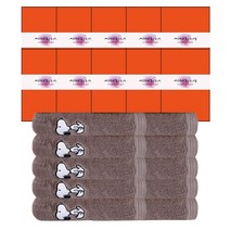 송월타월 스누피베이직 세면타올 140g 30수 면사 10p + 케이스 10p + 칠순 팔순띠지 500 x 70 mm 10p 세트, 진회색(타올), 랜덤발송(케이스), E타입(띠지), 1세트