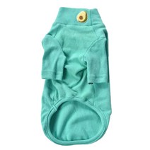 와다다샵 반려동물 과일 자수 티셔츠, 그린