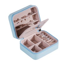 리빙에스 휴대용 여행 액세서리 보석함, 블루, 1개
