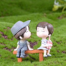 아침향기 의자 커플 피규어 2p, 그레이