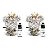 디씨네트워크 차량용 큐빅 곰돌이 방향제 화이트 2p + 오일 블랙베리베이 + 클립 3cm, 1세트