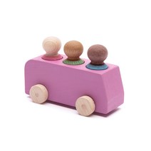 루부로나 루부타운 미니 버스 원목블록 4p, Pink