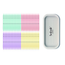 자바펜 제트라인 베이비 초저점도 유성볼펜 0.38mm 4종 x 12p +펜트레이 세트, 혼합색상(볼펜), 베이지(펜트레이), 1세트