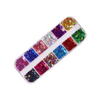 테네져 네일데코 나비글리터 홀로 12종 세트, 믹스, 1세트