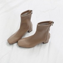 디아 나우니 키높이 뒷지퍼 스판가죽 스티치 앵클부츠 5cm