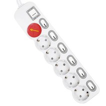 오즈멀티탭 개별 절전 멀티탭 16A 6구 SG-306 + 안전캡 랜덤발송, 1.5m, 1개