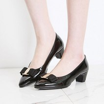 트리샤 뾰족코 소고 402 리본 구두 4cm