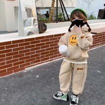 앤젤아이 여아용 스마일앞포켓후드트레이닝셋