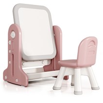 펀엔베이비 2 in 1 드로잉보드 자석 책상의자, 핑크