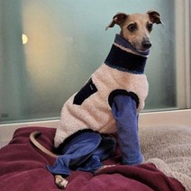 도기스타 아이쥐옷 이탈릴안그레이하운드옷 후리스 점퍼, 네이비포켓