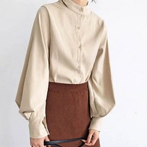 안다로미 단정퍼프소매 블라우스