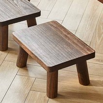 미뉴강베리 오동나무 우드 스툴, 탄화-블루 장방형