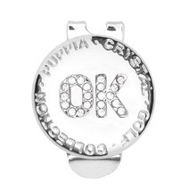 퍼피아 골프 스와로브스키 이니셜 볼 마커 자석 클립, 크리스털 OK