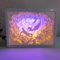 어썸리브 3D 클라우드 인테리어 LED 조명, 16 인어공주