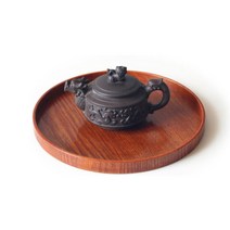 해피쎄븐 나무 쟁반 원형, 다크브라운