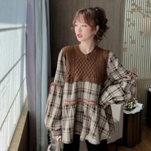 임부 바둑체크 원피스