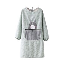 링고하우스 캔버스 긴팔 입는 앞치마 원피스형, 10 캔버스 긴팔 친칠라 그린, 1개