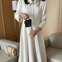비비에모 카라넥 슬림핏 중앙지퍼 롱 원피스 00821