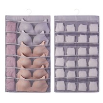 씨로이 옷걸이형 양면 수납함 36칸, 그레이, 2개