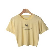여성용 모데빈 크롭 프린팅 반팔 티셔츠 T8809K21
